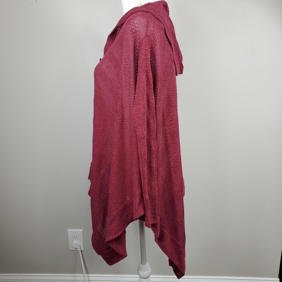 American Eagle Drape Hoodie Cardigan Hi Low Hem - Picture 8 of 13